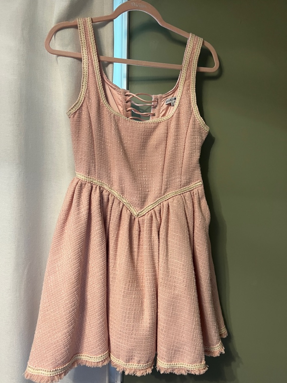 Woman’s Pink Tweed Dress